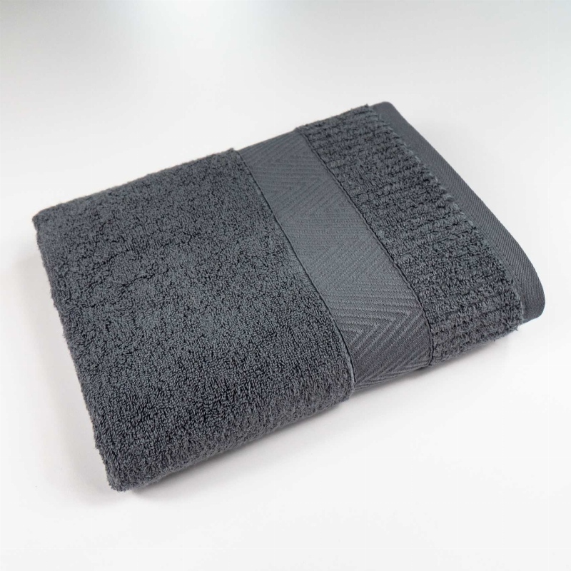 Рушник махровий 50x90см Преміум якості Зеро Твіст Бордюр 550г/м2 GM Textile (Сірий)